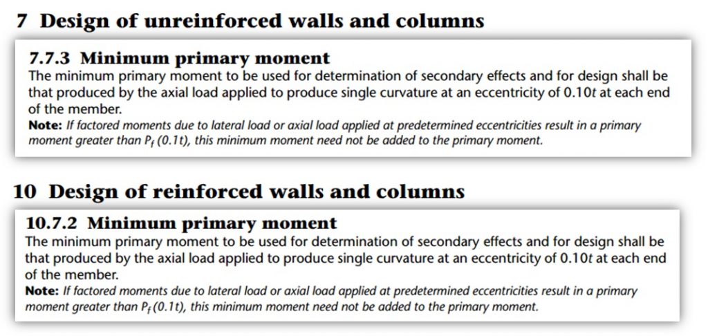 Horizontal spanning wall post 16 S304 checking minimum primary moment