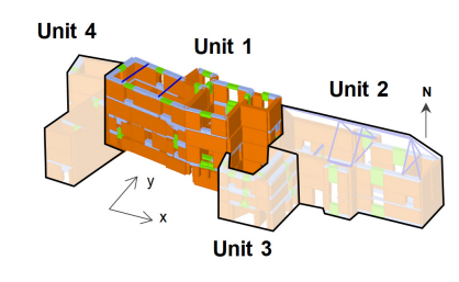 Assessing Interactions Between the Structural Units of a Rubble Stone Monumental Aggregate using Equivalent Frame Models