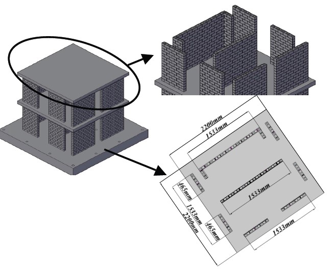 Seismic Behaviour of 1/3 Scale Masonry Structures