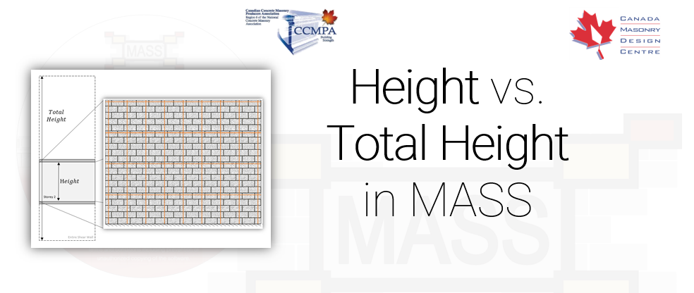 What is the Difference Between Height and Total Height when Designing a Shear Wall in MASS?