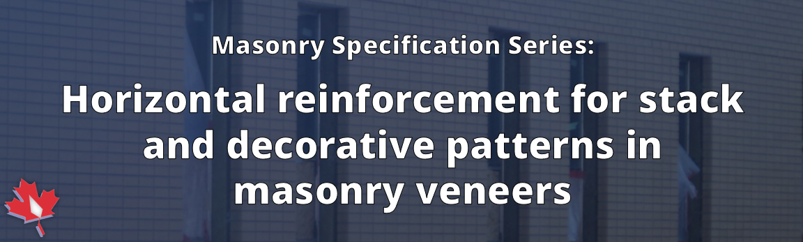 Horizontal reinforcement for stack and decorative patterns in masonry veneers