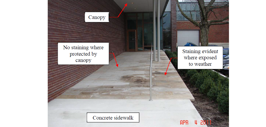 INVESTIGATION OF STAINING OF HARD-SET SANDSTONE MASONRY PAVERS